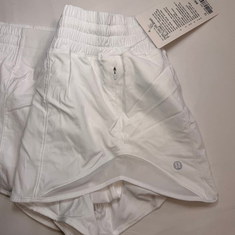 Lululemon Hotty Hot Shorts Size 12 White 2.5” Run Swift Lined - Picture 4 of 9